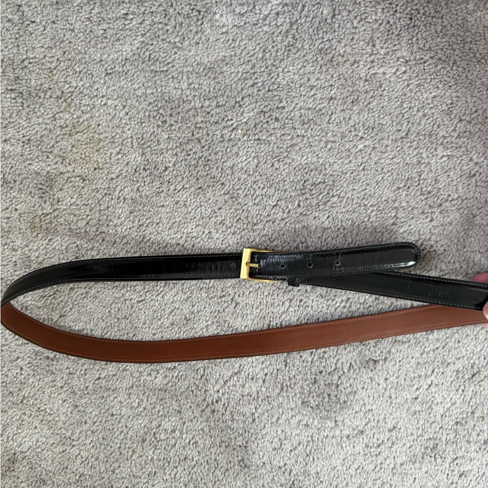 DOONEY & BOURKE PATENT LEATHER THIN BELT 40